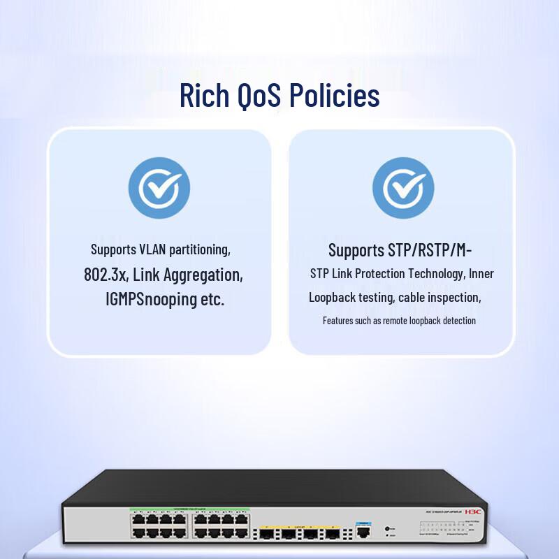 H3C S1850V3-20P-HPWR-HI 16-Port Full Gigabit Enterprise Managed PoE Switch