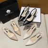 Elegant Pointed Toe High Heels With Clear Back And Mid Heel For Summer Wear