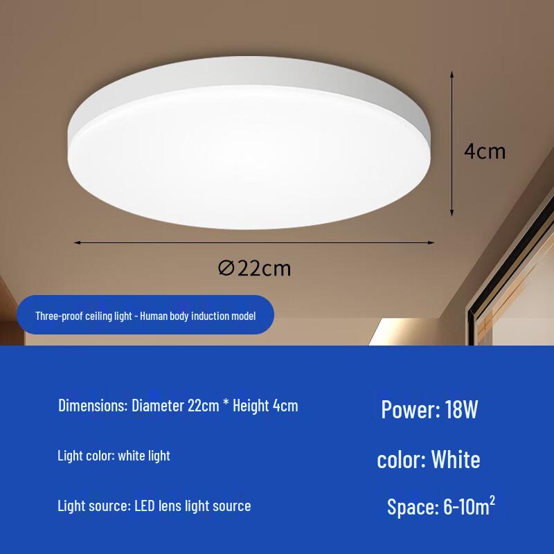UOSU 24W Radar Motion Sensor LED Ceiling Light