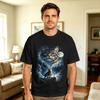 Cat Howling At Moon T Shirt Beach Y2K Funny TShirts Cotton Hipster Tee Shirt For Unisexs Custom Logo Clothing