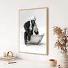 1pc Retro Art Bathroom Animal Poster Self-adhesive Art Poster Waterproof Paper Sticker Coffee House Bar Room Wall Decor