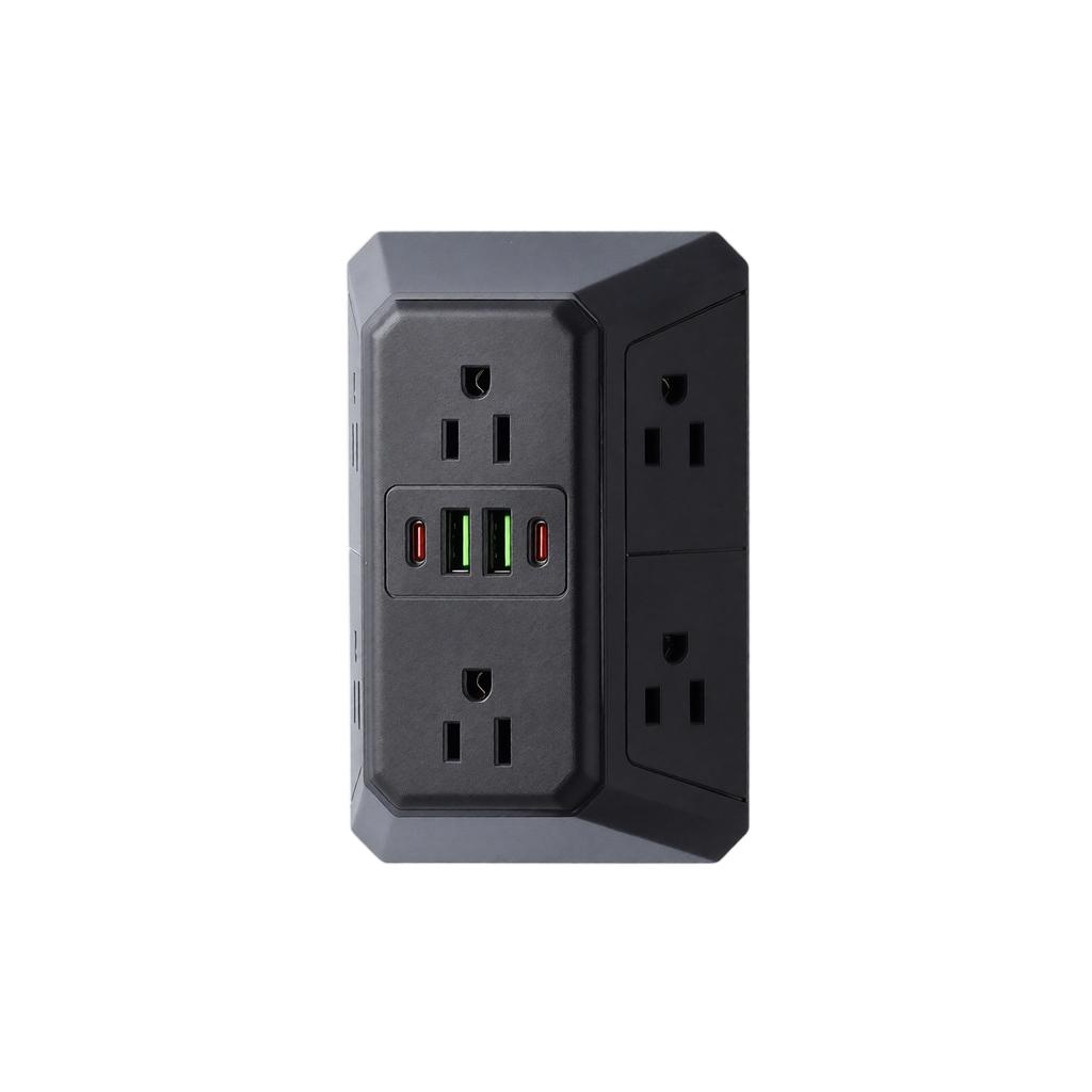 Multi Functional Power Strip Extension with 6 AC Outlets and 4 USB Ports Including 2 USB C for Home Office Dormitory Use