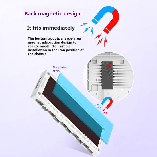 ARGB Fan Hub Ports PWM Temperature with 10 Control Speed Regulation Energy Saving