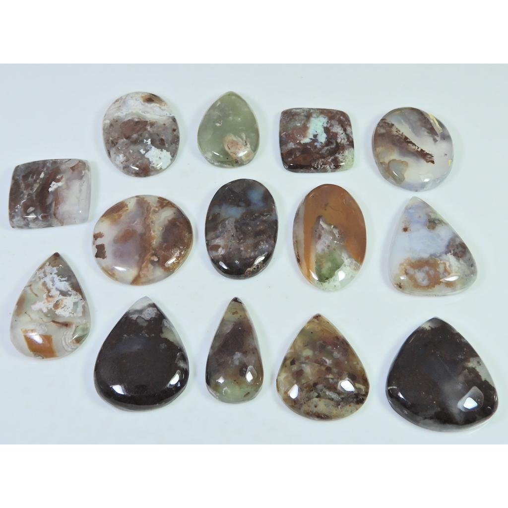 315Cts. Natural Chrysoprase Mix Shape Cabachon Loose Gemstone 14 Pcs Lot C-2575