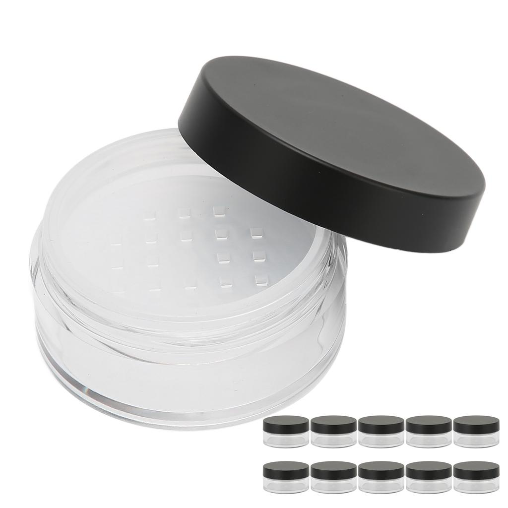 10PCS Loose Powder Jars Plastic Cosmetic Sample Containers Empty Box Circular Portable