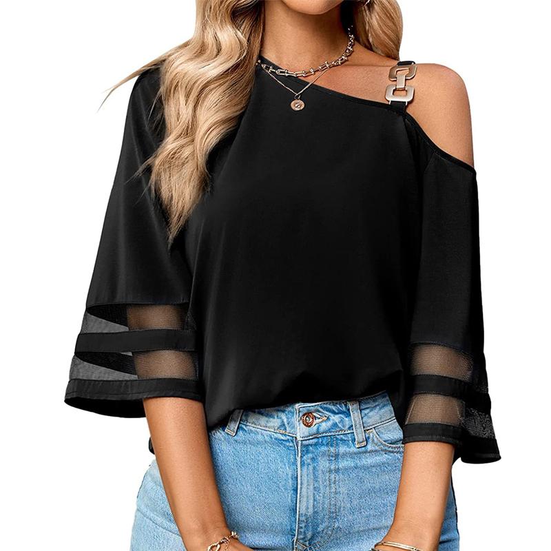 New 2023 Sweet Chiffon Women's Pullover Loose Lace Shirt