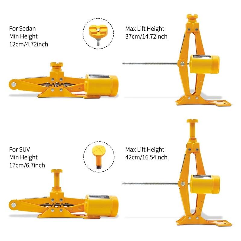 Electric Car Jack Kit, 3T 12V, Portable Electric Scissor Car Lift Kit, Impact Wrench, Tire Changing Kit