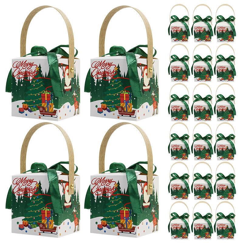 European Christmas Day Apple Box Christmas Eve Party Gift Box Packaging Portable Box Colored Sugar Box 4
