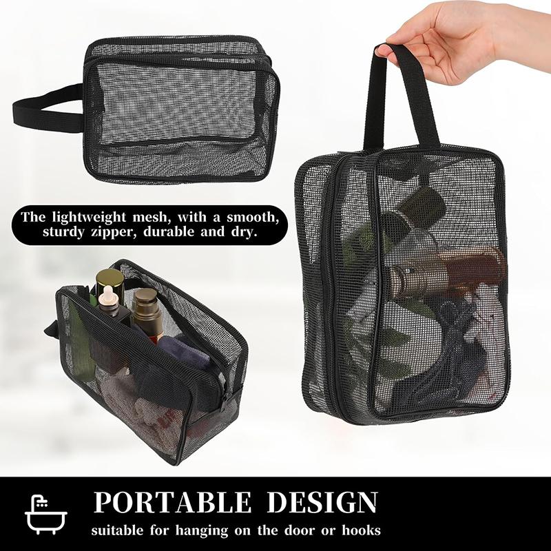 1 Stück Schwarze Transparente Netz Kosmetiktasche Handtasche Aufbewahrung Große Kapazität Aufbewahrung Netz Waschtasche Reise-Set Kosmetiktasche