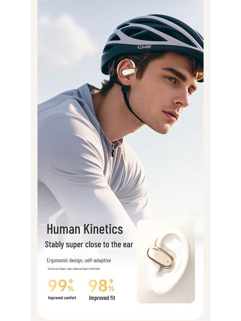 M117 In-Ear Bone Conduction Earhook Wireless Bluetooth Earphones - Long Battery Life & Noise Cancelling