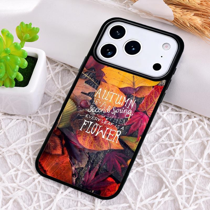 Autumn Spring Season Leaves Phone Case for iPhone 17 Air 16 15 11 12 14 13 Pro Max Shockproof Cover
