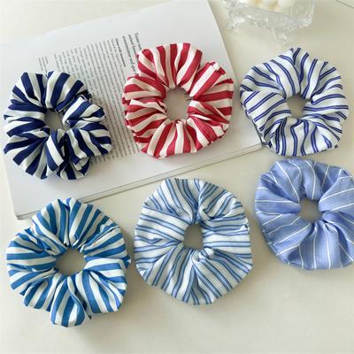 Neues koreanisches gestreiftes Stirnband Trendy Schlichtes elastisches Haarband Blaue Farbe Stil Haarschleife für Frauen Haarschmuck Mädchen Pferdeschwanzbinder