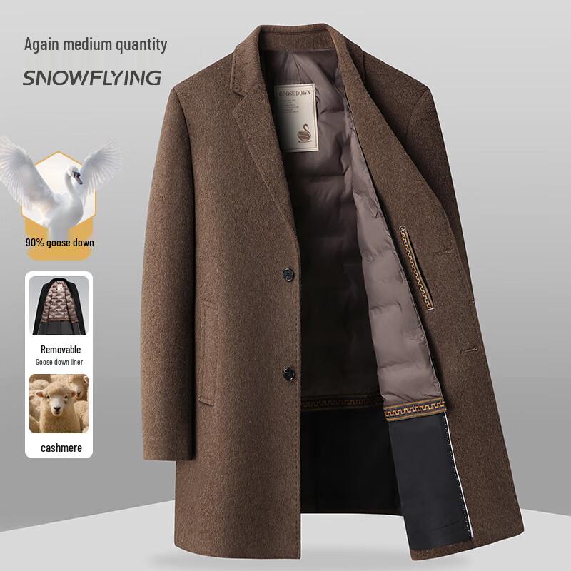 

Men s Cashmere Wool Coat with Removable Down Liner L
