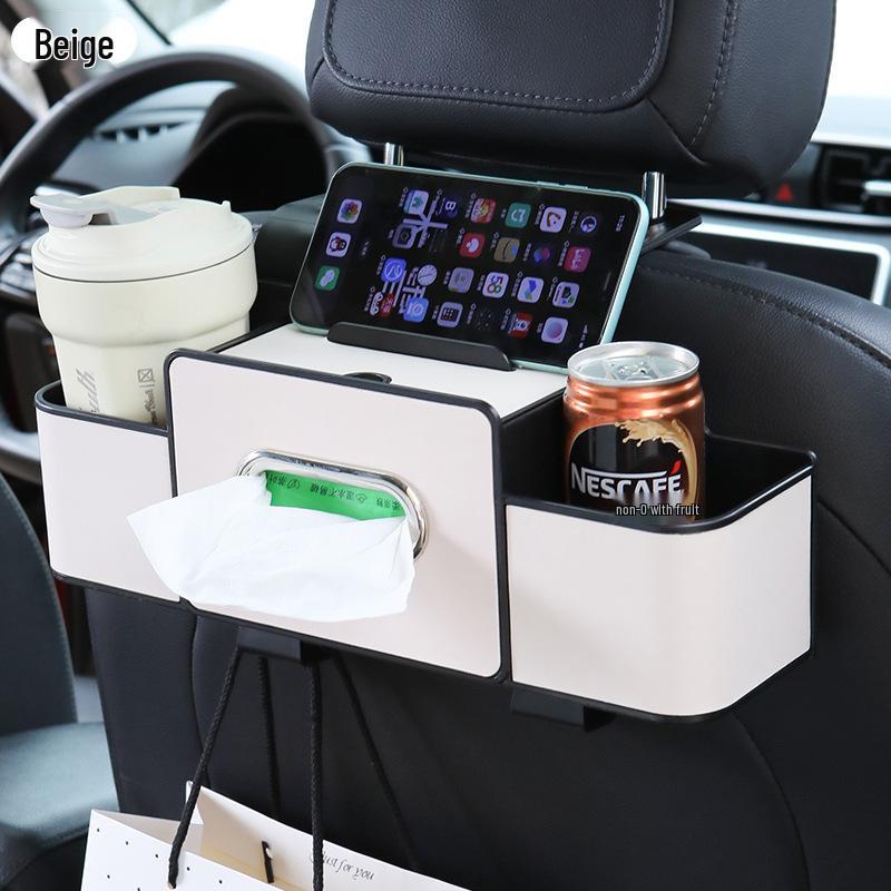 

Multifunctional Car Seat Back Organizer with Cup Holder and Interior Hooks