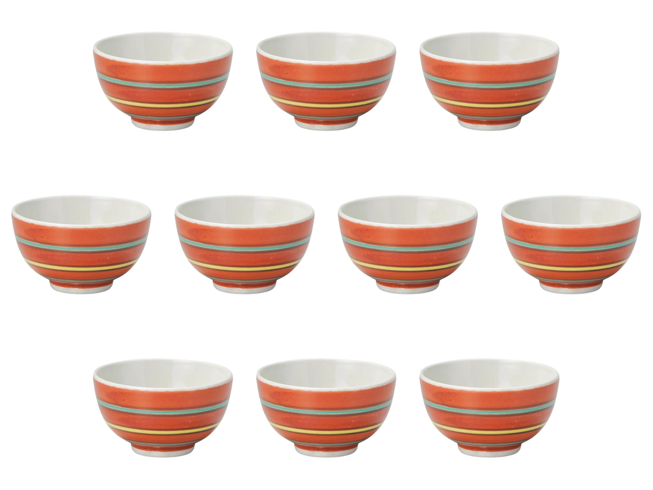 

Set of 10 Komaji Kyosencha x Reinforced Setomonohonpo (Red) [9 5.2cm (160cc)] Sencha, Porcelain, красный