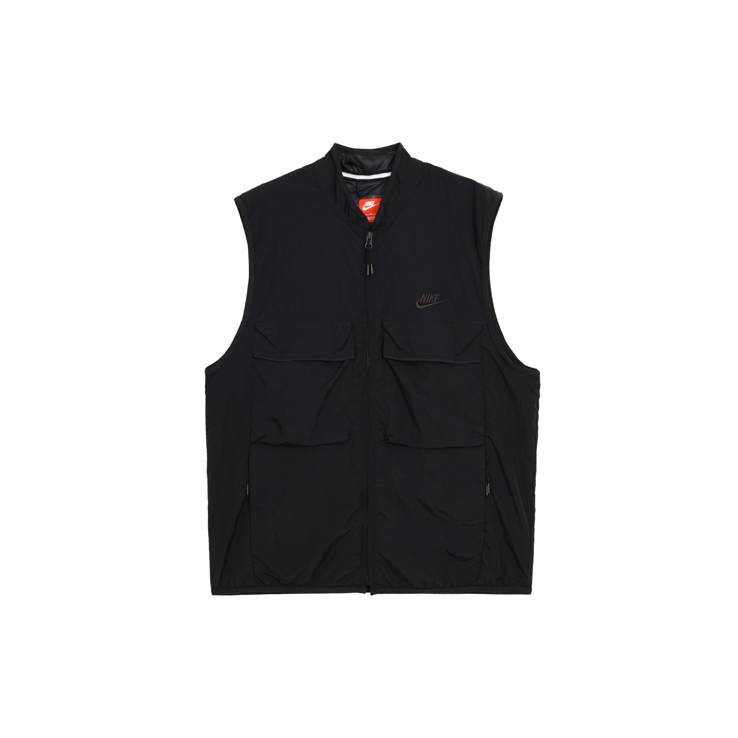 Nike Sportswear Men s Woven Stand Collar Full-Zip Sleeveless Vest Windproof Training Gilet Black FZ0749-010 M