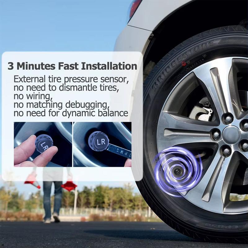 Auto TPMS LCD Digitalanzeige Reifendruckwarnsystem Auto-Sicherheitsalarm Zigarettenanzünder Drahtlose Sensoren