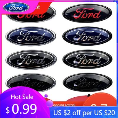 Car Sticker Hot For Ford 14.6x5.7cm ABS+alloy Car Front Badge for Ford Emblem Focus Ranger Mustang Kuga Mondeo Fiesta Explorer T