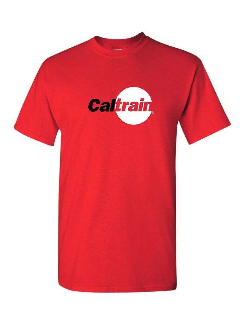 Cal Train Retro Logo San Jose San Francisco Rapid Transit Rail Train Red T-Shirt L