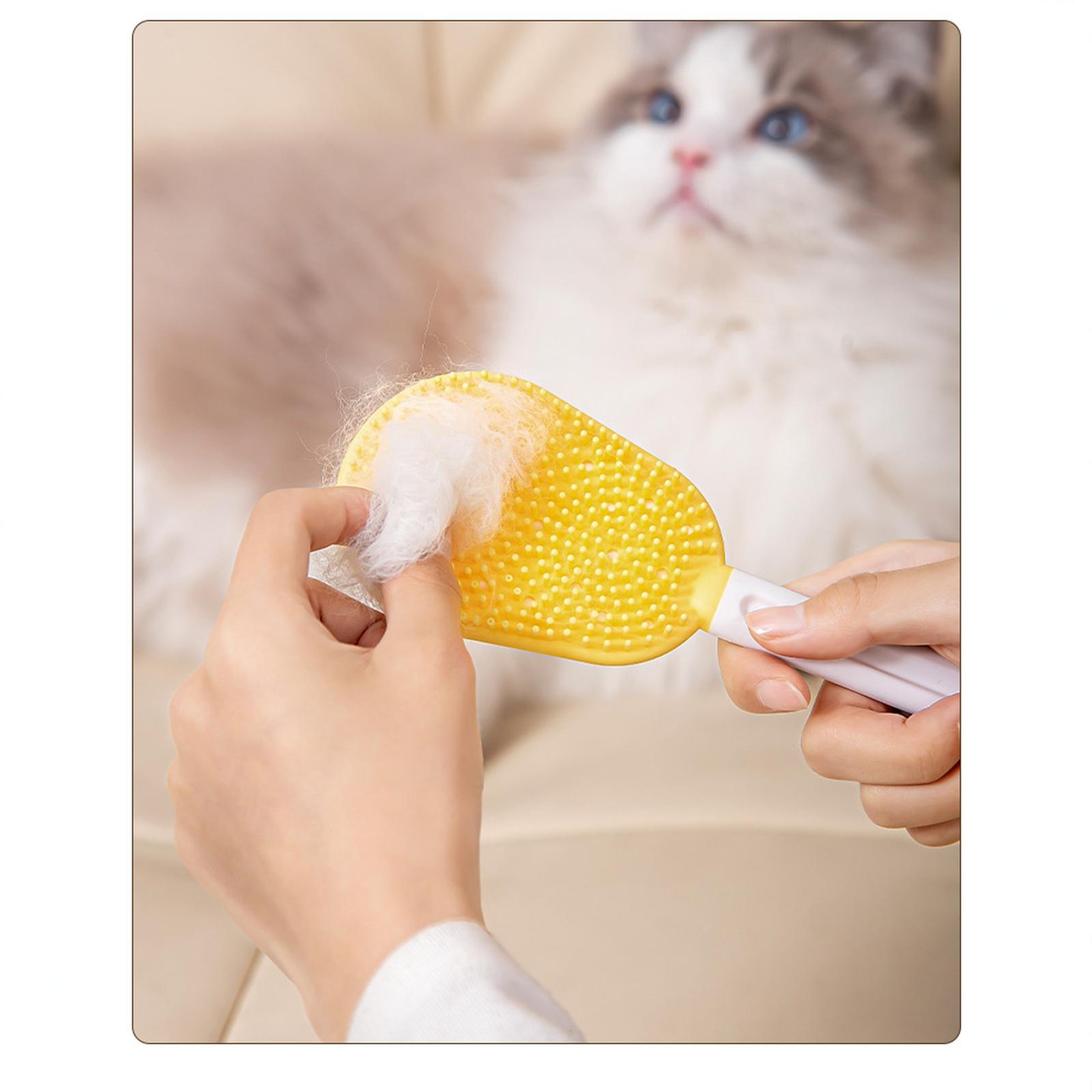 

Pet Hair Removal Comb with Soft Rubber Massage Head for Cats Grooming one size жовтий