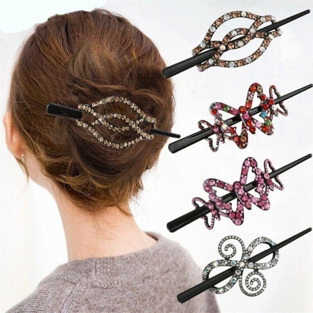 

Зажим для волос со стразами, пластиковые когти для волос, модные женские палочки для булочек для волос