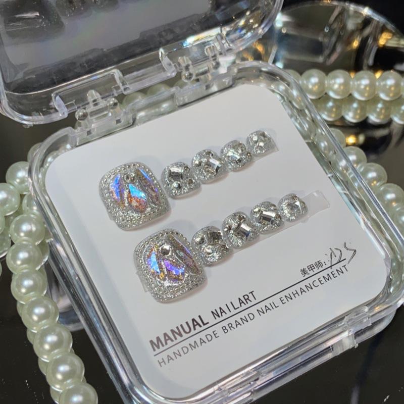 

Aurora Diamond Chain Removable Press-On Toenail Stickers Large