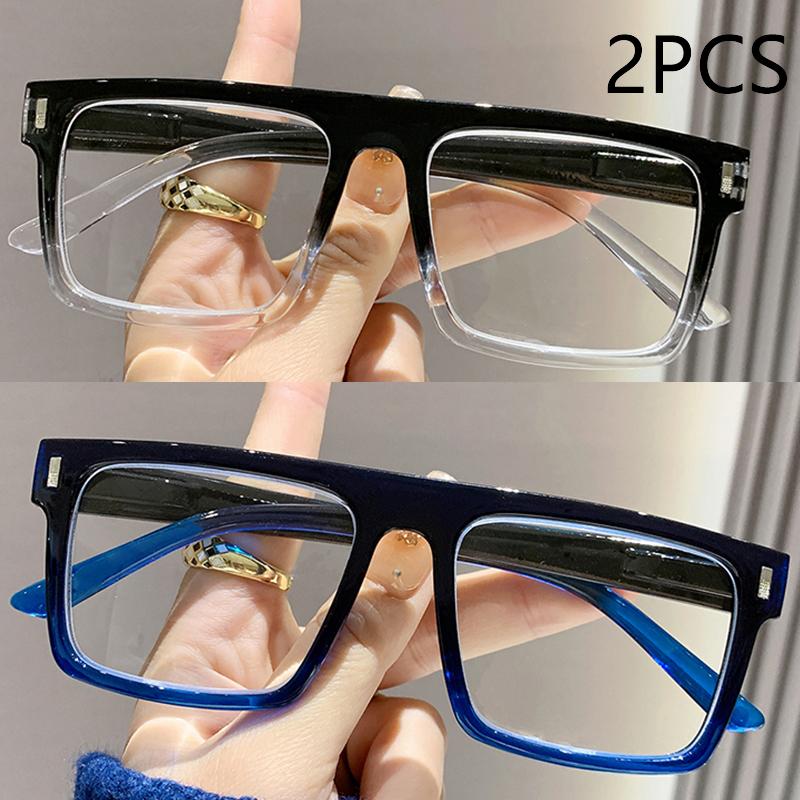 2/3PC New fashion large frame reading glasses trendy square frame rice nail middle-aged and elderly goggles reading glasses