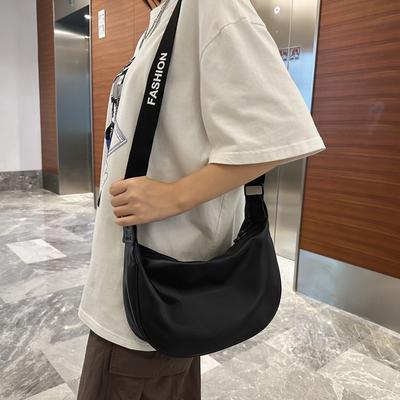Soft Sister Bag Women'S Tide Simple Solid Color Shoulder Messenger Bag Japanese Harajuku Dumpling Bag