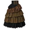 Gothic Steampunk Pirate Skirt For Women With Layered Ruffles For Costume Parties