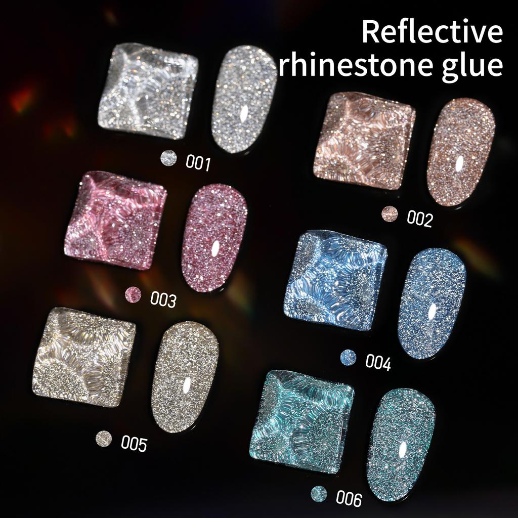 Reflective Disco Glitter Nail Polish Gel, Sparkling Nail Art Gel, Long-Lasting Peelable No Lamp Needed, Glow Party Nail Set, Multi-Color Options