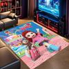 Rainbow Ruby Cartoon Girl Character Print Area Rug Non‑Slip Rectangular Floor Mat Kids Fantasy Animation Decor Rug for Bedroom Living Room