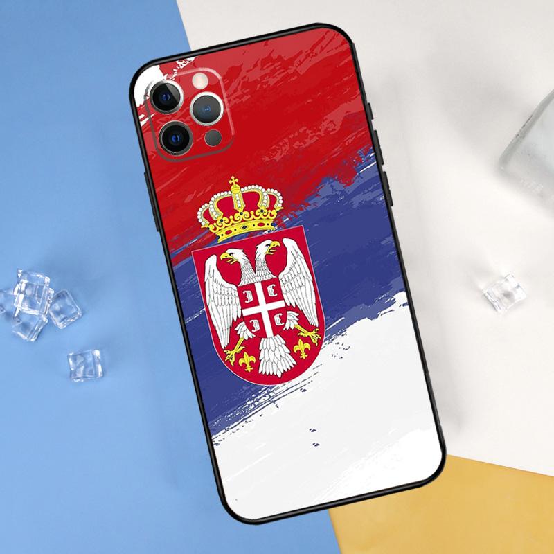 Flag of Serbia Serbian Phone Case For iPhone 16 Pro Max 16e 12 13 Mini 11 14 15 Pro Max XR 15 16 Plus Cover Shell