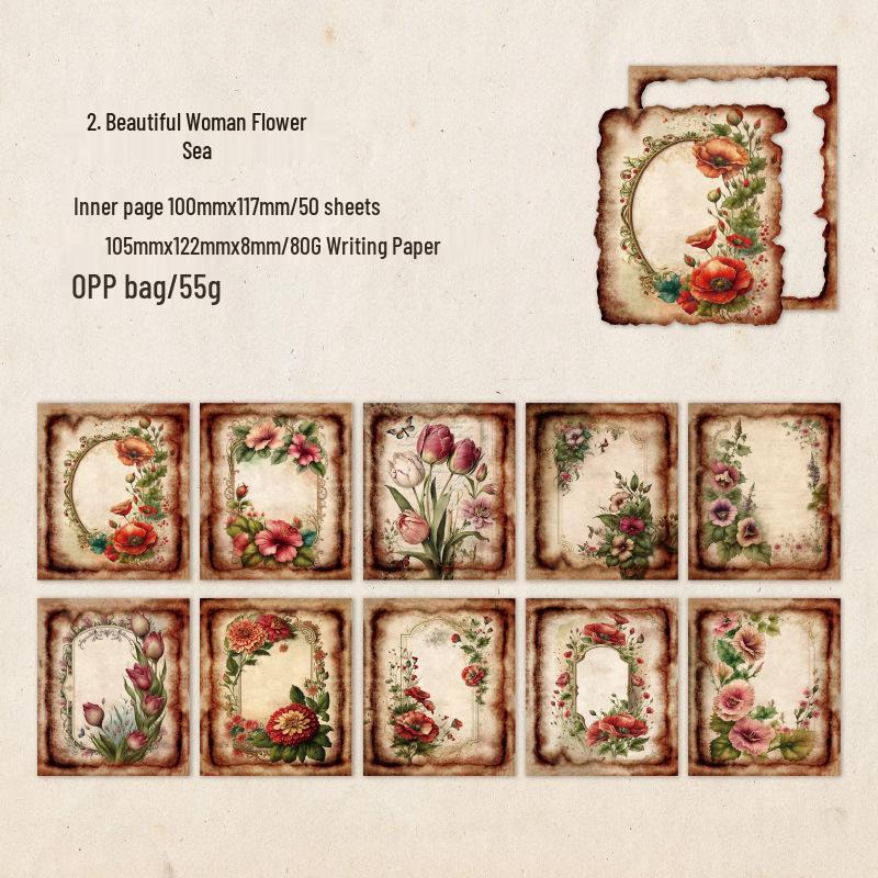 Журнал Цветочные Воспоминания Янь Цзи: Европейский ретро-дизайн с коллажем животных