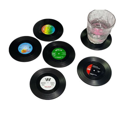 Retro-Silikon-Schallplatten-Untersetzer-Set - Hitzebeständige runde Matten (6 Pack)