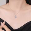 Color Moissanite Princess Cube Pendant Necklace Silver Luxury Unisex Jewelry Affordable Light Luxury Jewelry Gift