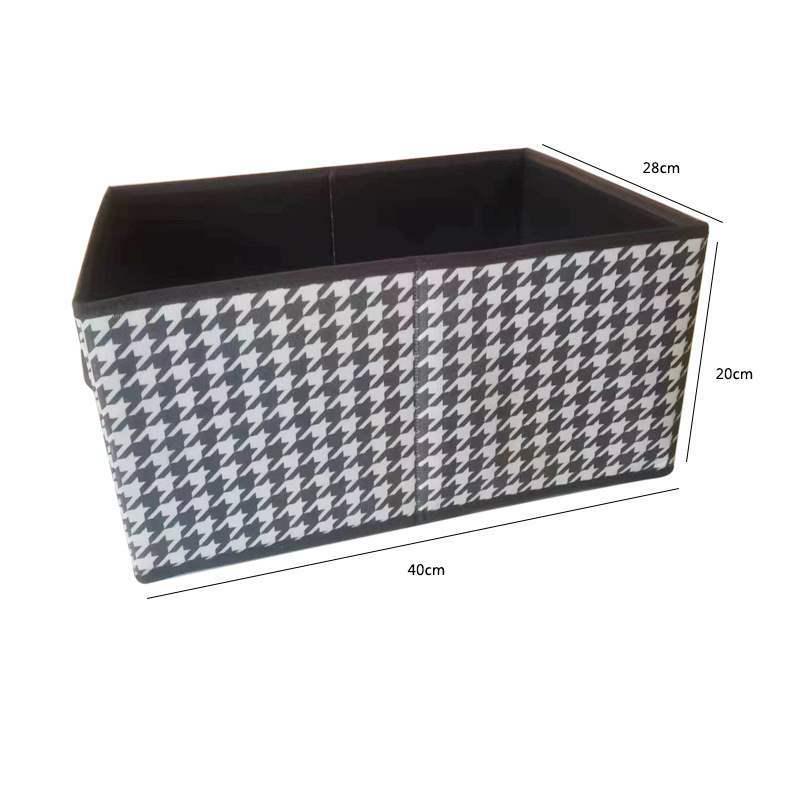 Houndstooth Non-woven Fabric Storage Box for Clothes - Desktop, Wardrobe, and Home Organization Drawer Frame