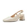 Minimalist Style Solid Color Plain Single Shoes Women's French Elegance 2025 Summer New Fashionable Versatile Bag Head Empty Sandals