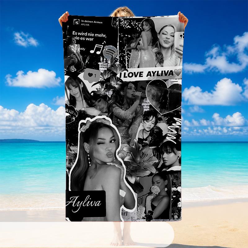 Ayliva Beach Towel, Soft Large Absorbent Towel For Beach Swimming Pool Travel Vacation