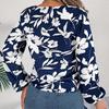 Women V-Neck Long Sleeve Blouse Stylish Print Shirt for Spring Autumn Season
