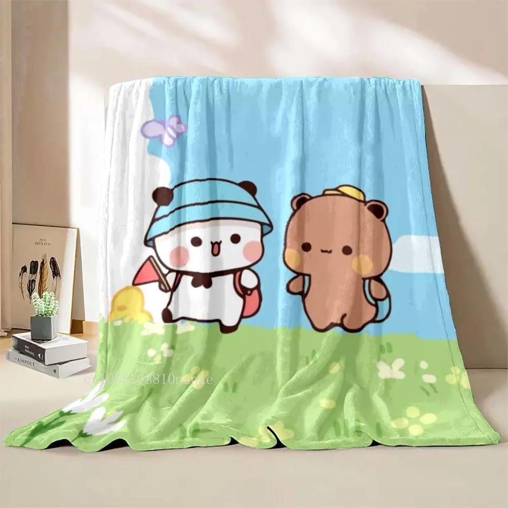 Cartoon Print Bubu And Dudu Soft Plush Flannel Blanket Living Room Bedroom Bed Couch Picnic Blanket