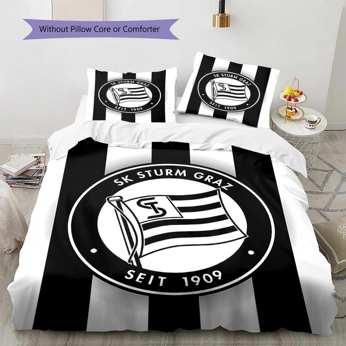

SK Sturm Graz Pattern Bedding,Quilt Set Quilt Cover Pillowcase Home Birthday Gift (1 * duvet cover + 2 * pillowcase, without core) 220x240cm