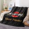 1PC Martini Custom Name Patterned Flannel Blanket Suitable For All Seasons For Home Decor Warmth And Comfort Gifts Holiday Present