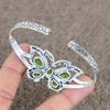Peridot Gemstone Handmade 925 Sterling Silver Cuff Bangle Adjustable KKG-101