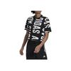 Adidas Allover Print Logo Crew Neck T-Shirt Women Tops Black HC9161