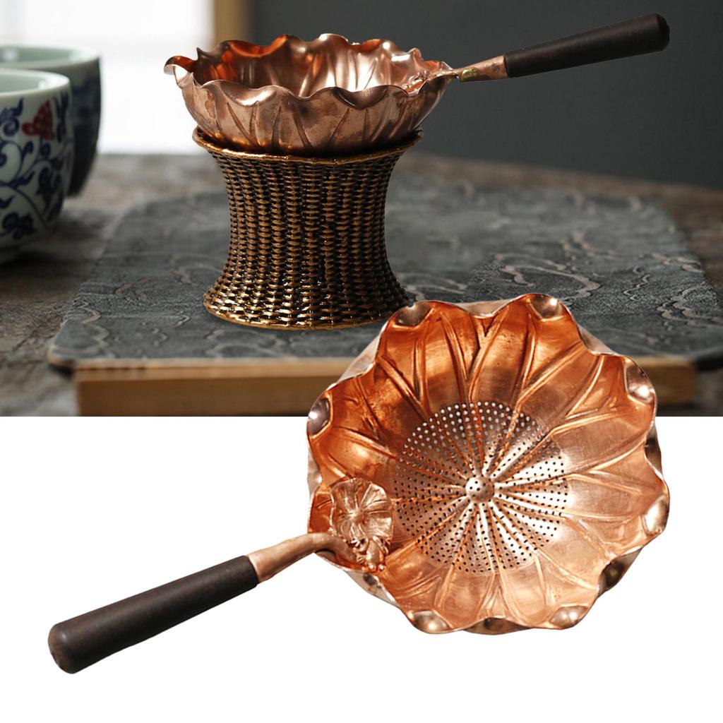 Copper Tea Filter Set Teaware Kitchen Accessories Tea Strainer Loose Leaf Tea Steeper Mesh Strainer Tea Infuser Filter
