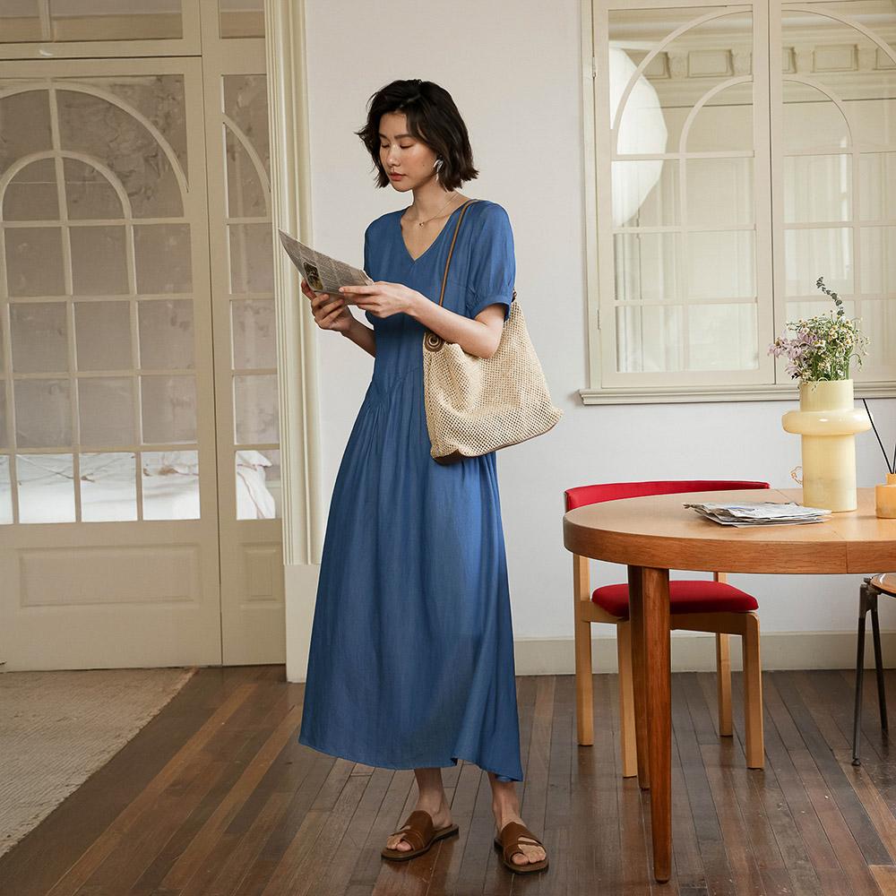 Laengsseon Ls_V-Neck Slim French Dress