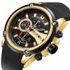 Megir Chronograf Pánské Sportovní hodinky Pánské Silikonové Automatické Datum Quartz Hodinky Pánské Luxusní Značka Vodotěsné Relogio Masculino