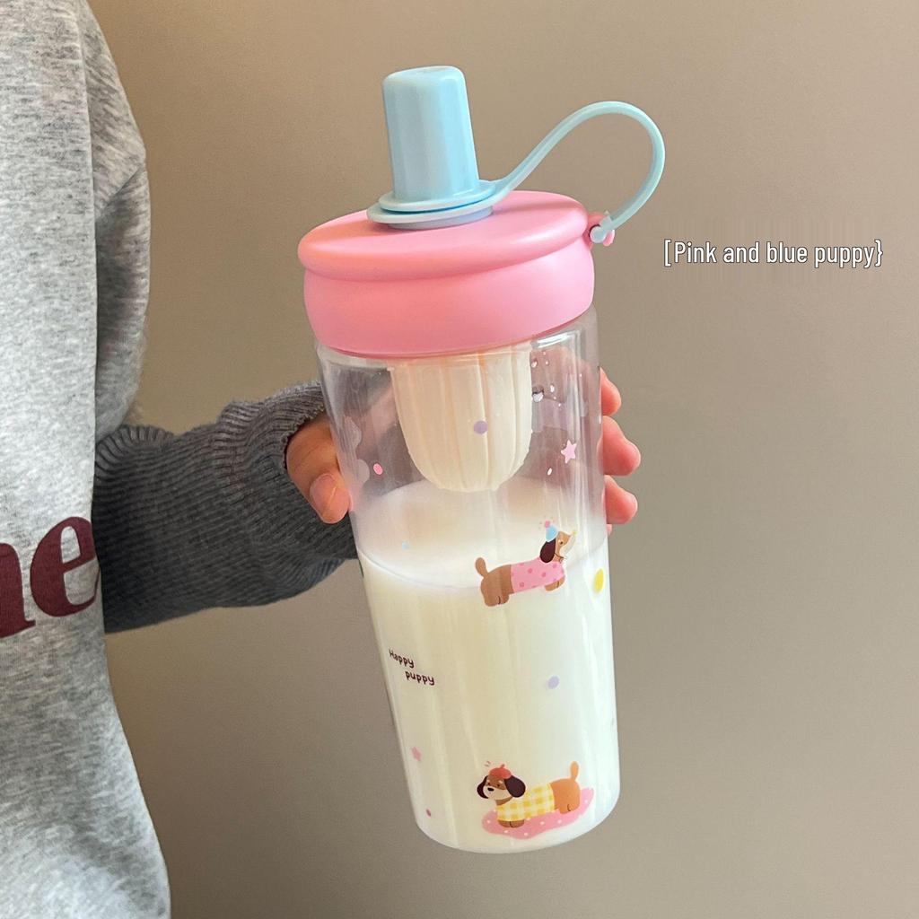 Přenosný kelímek se slámkou s velkým objemem pro dívky - Květinový design