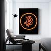 Moderne Neon-Effekt Bitcoin Ethereum ETH BTC Poster Drucke Virtuelles Münzzeichen Leinwandmalerei Wandkunst Bild für Zimmer Heimdekor