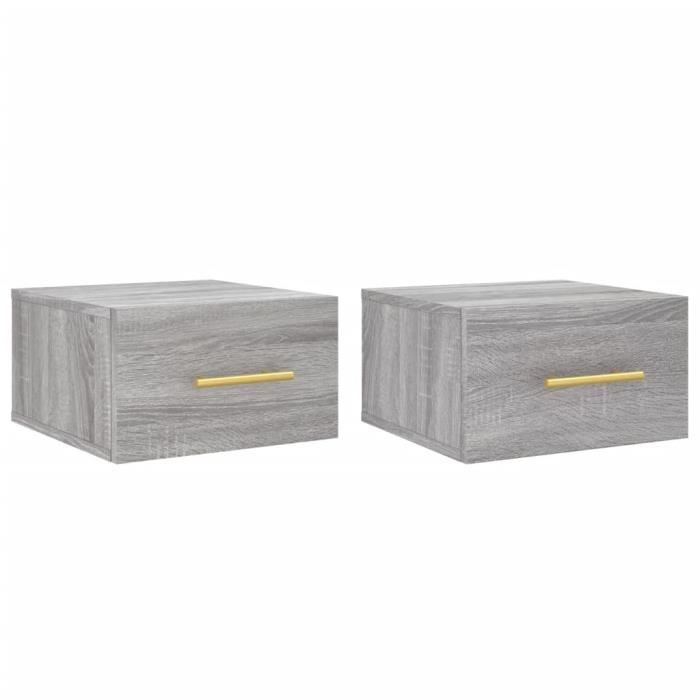 VidaXL Wall-mounted Bedside Tables 2 Pcs Sonoma Grey 35x35x20 Cm 829801
